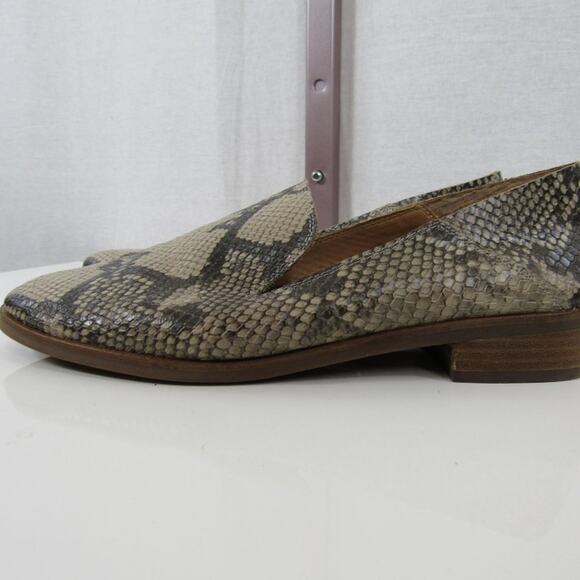 Lucky Brand Size 9 Snake Cut-Out Side Cahill Almond Toe Slip On Leather Flats - Picture 5 of 13